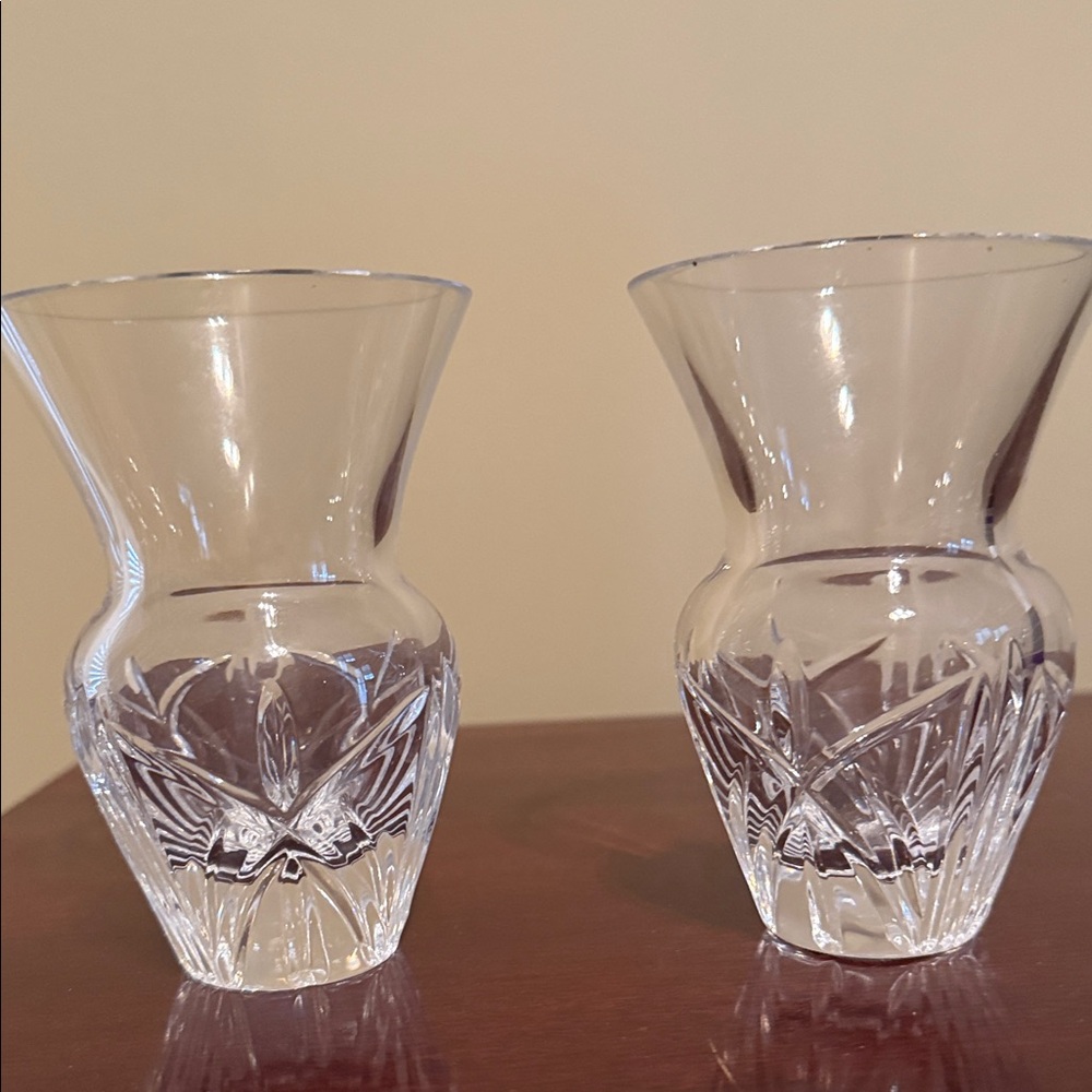 Waterford Clear Glass Vases Set
